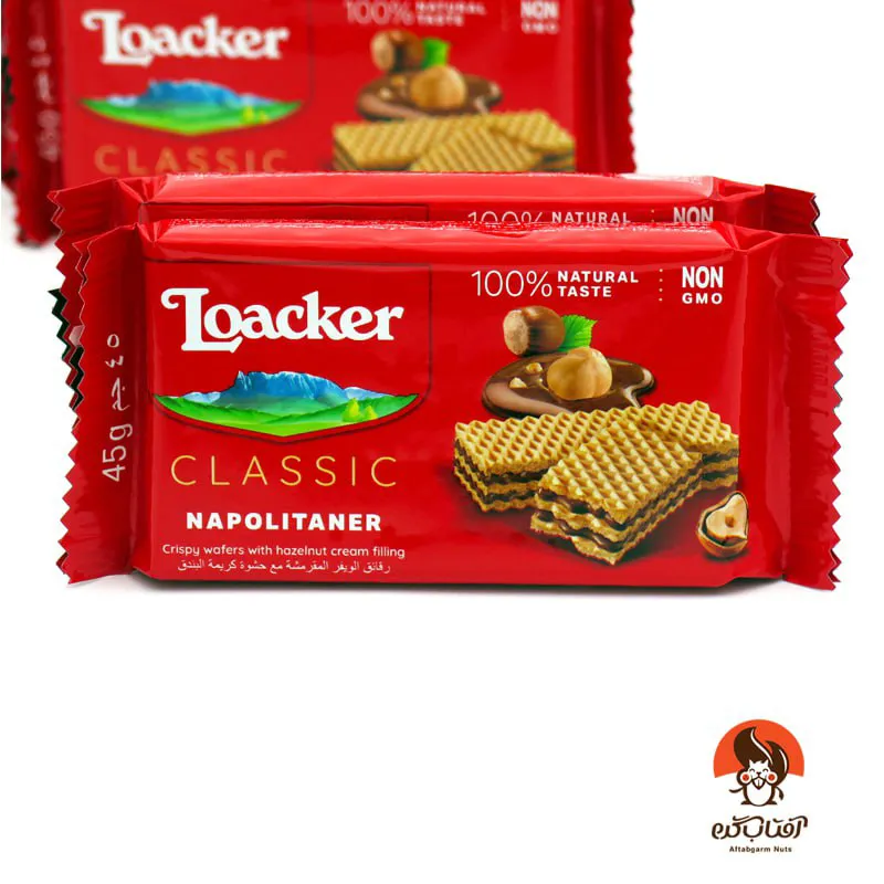 ویفر شکلاتی لوآکر فندقی لوآکر فندقی